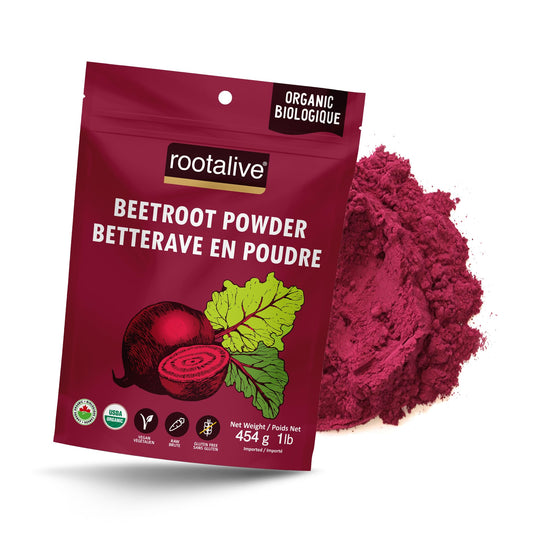 Rootalive Organic Beetroot Powder 454g (1lb) – Raw, Organic, Gluten-Free, Vegan, Ideal for Smoothies, Juice, Baking, Sauces & Natural Food Colour - Available at All In One Marketplace Canada