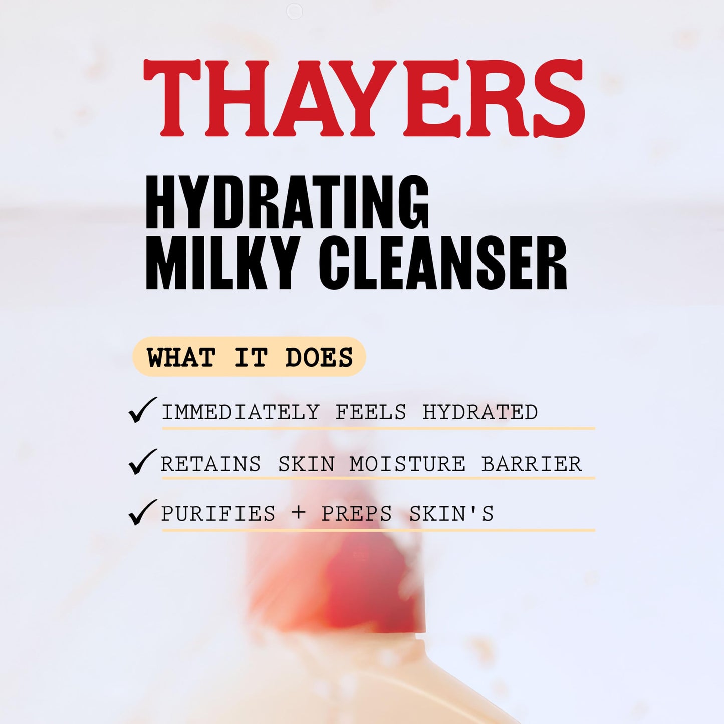 THAYERS Milky Hydrating Face Cleanser with Snow Mushroom and Hyaluronic Acid, Dermatologist Recommended Gentle Facial Wash and Hydrating Skincare for Dry and Sensitive Skin, Paraben Free, 8 FL Oz