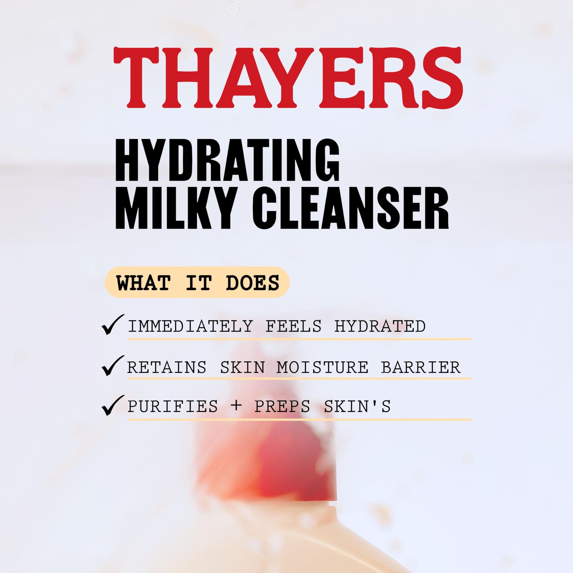 THAYERS Milky Hydrating Face Cleanser with Snow Mushroom and Hyaluronic Acid, Dermatologist Recommended Gentle Facial Wash and Hydrating Skincare for Dry and Sensitive Skin, Paraben Free, 8 FL Oz