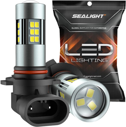 SEALIGHT H10/9145/9140/9045/9040 LED Fog Light Bulbs, 6000K Xenon White, 27 SMD Chips, 360-degree Illumination, Non-polarity, Pack of 2 🍁 All In One Marketplace Canada