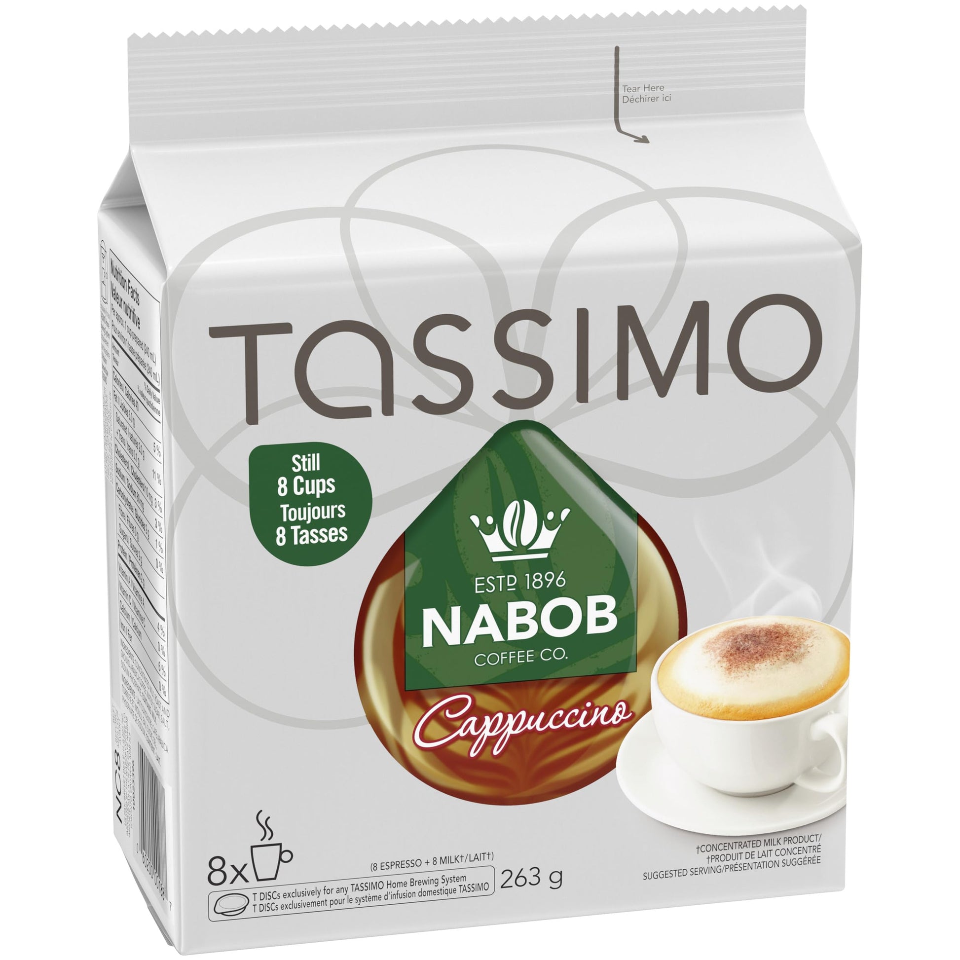 Tassimo Nabob Cappuccino Single Serve T-Discs, 8 Count Box (5-Pack)