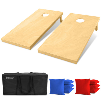 GoSports Solid Wood Premium Cornhole Set - Choose Between 4 ft x 2 ft or 3 ft x 2 ft Game Boards, Includes Set of 8 Corn Hole Toss Bags