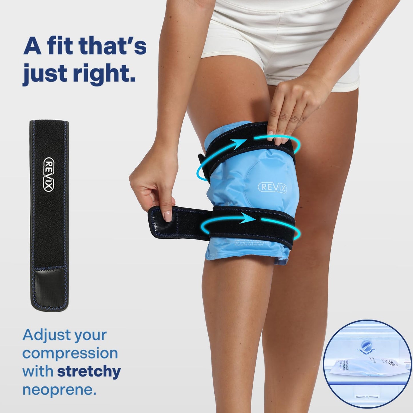 REVIX Knee Ice Pack Wrap for Injuries Reusable, Gel Ice Pack Wrap with Cold Compress Therapy for Knee Pain Relief, Knee Replacement Surgery, Swelling, Bruises and Arthritis - Available at All In One Marketplace Canada