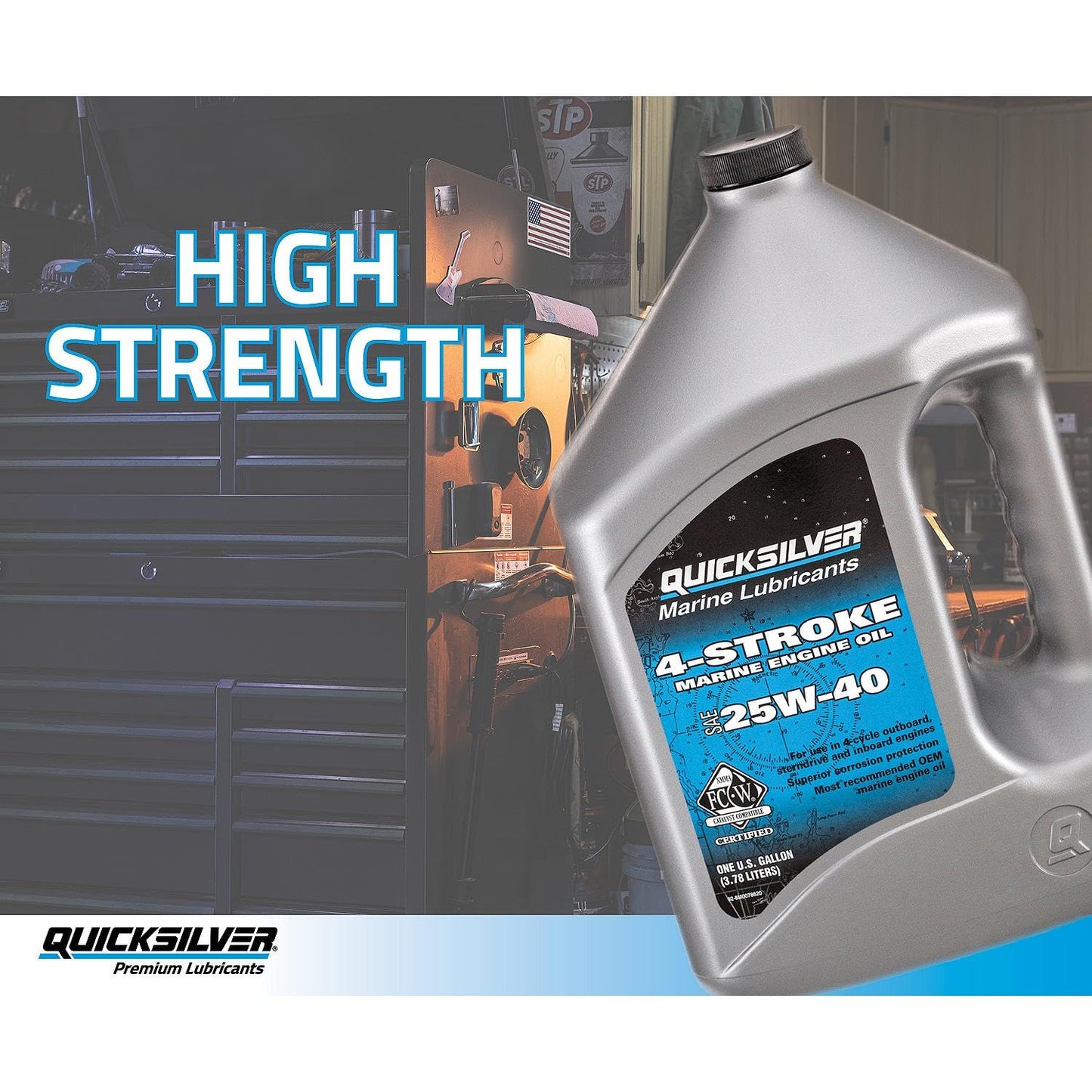 Quicksilver 25W-40 Marine Engine Oil, 1 Gallon Quicksilver