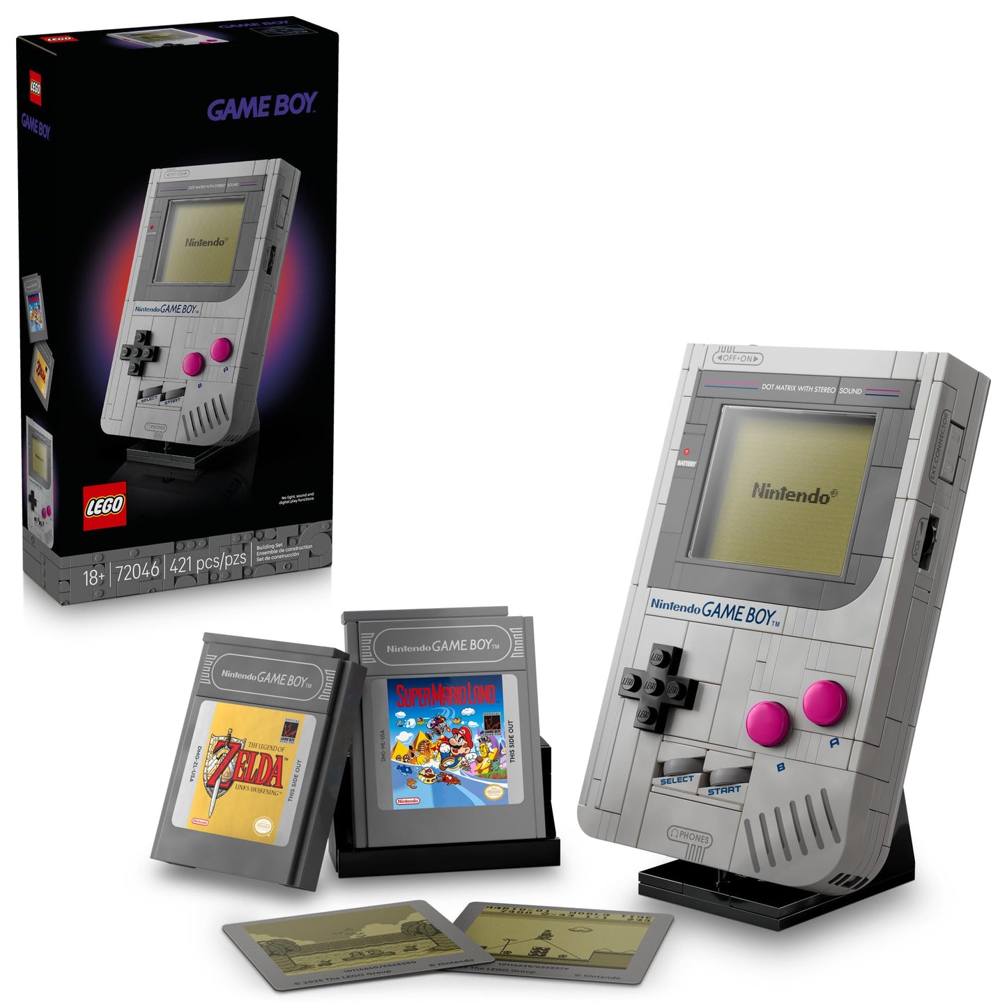 LEGO Super Mario Game Boy - Retro Building Sets for Adults, Ages 18+ - Gifts for Birthdays - Collectible Model with Game Paks and Display Stand - 72046 LEGO