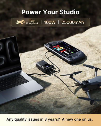 INIU Laptop Power Bank, Smallest 25000mAh 100W Fast Charging Battery Pack