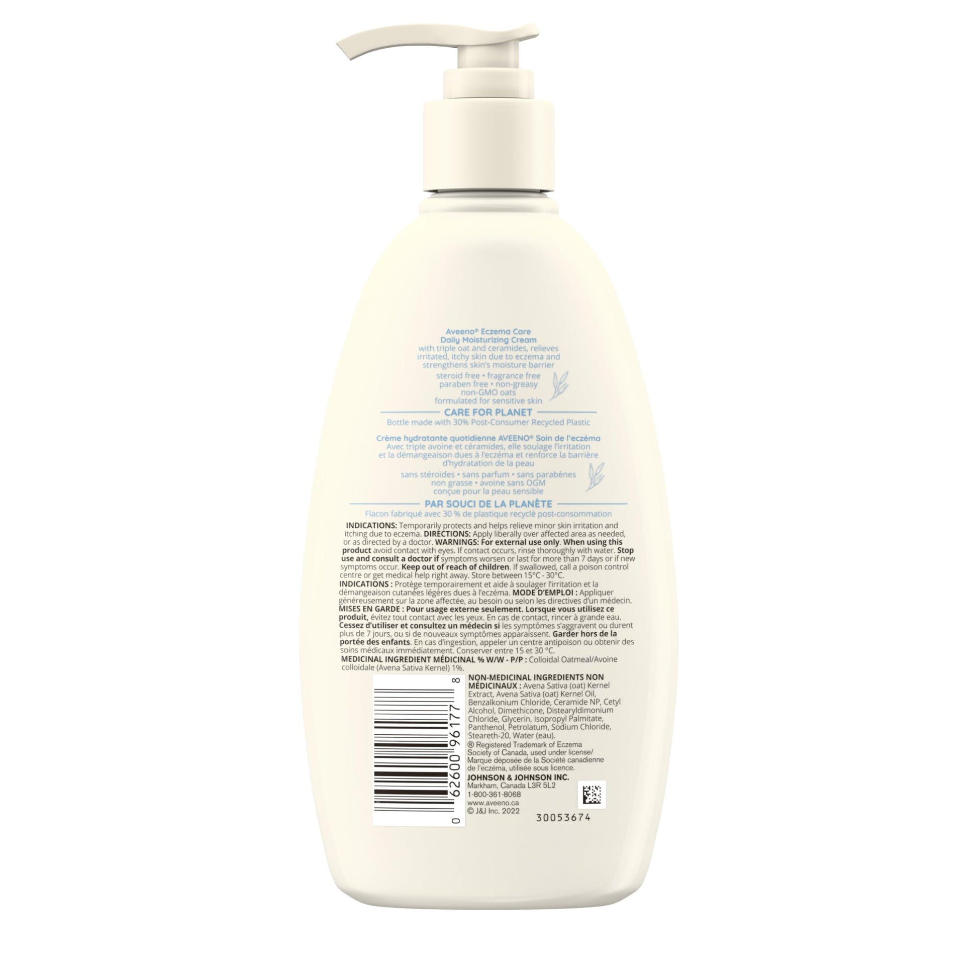 Aveeno Eczema Care Daily Moisturizing Cream, Dry Skin Moisturizer, Itchy Skin Relief, Eczema prone Skin, Fragrance Free, 330 mL - Available at All In One Marketplace Canada
