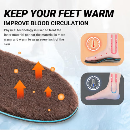 VALSOLE winter thermal wool insoles,Heavy Duty Support Pain Relief Orthotics Plantar Fasciitis High Arch Support Insoles,for Men Women Work Boot Shoe Insole warm insoles (MEN 10-10 1/2 | WOMEN 12-12 1/2--(286mm), Brown) 🍁 All In One Marketplace Canada