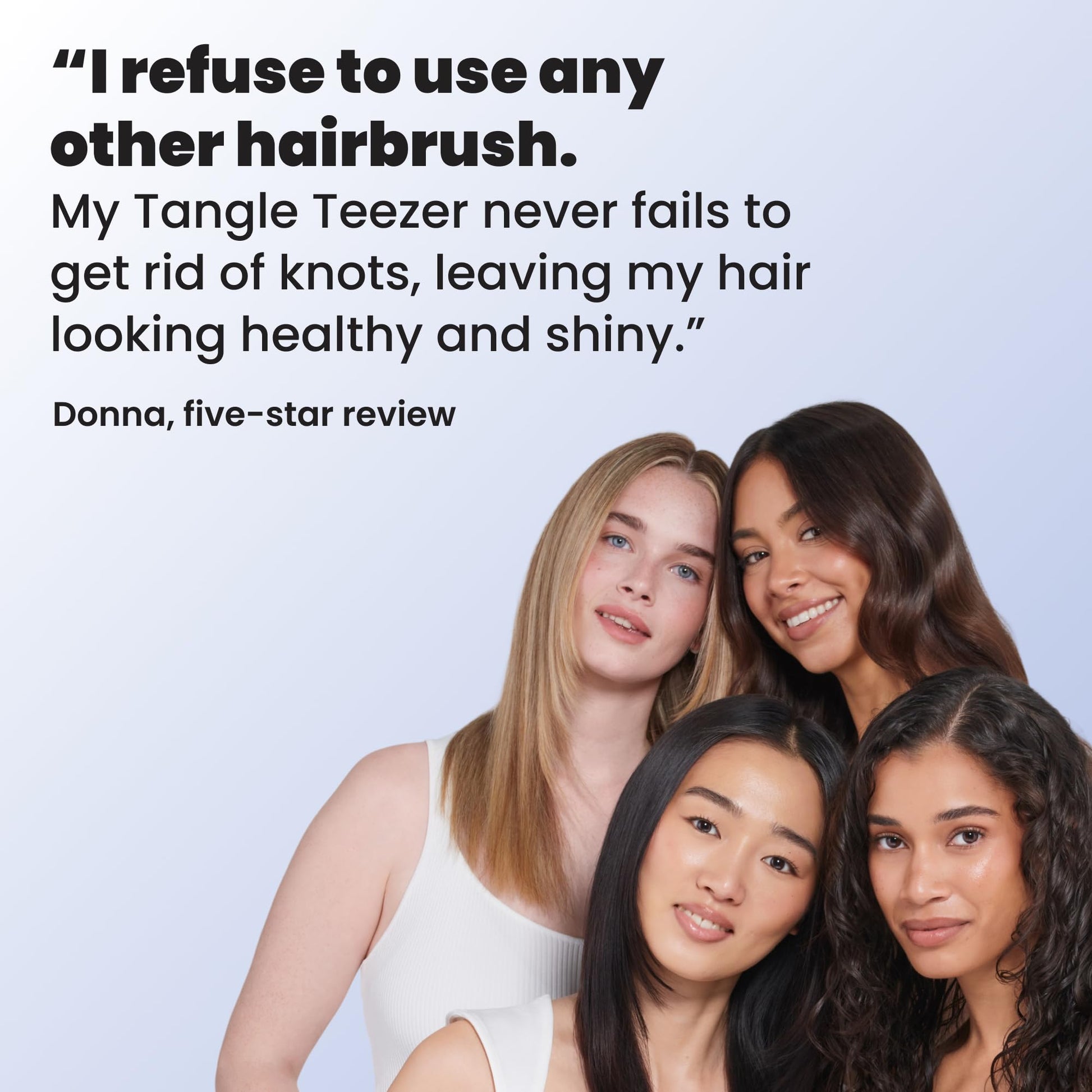 Tangle Teezer Ultimate Detangler Brush for Wet & Dry Hair, Eliminates Knots & Reduces Breakage for Straight to Wavy Hair Types, Denim Blues