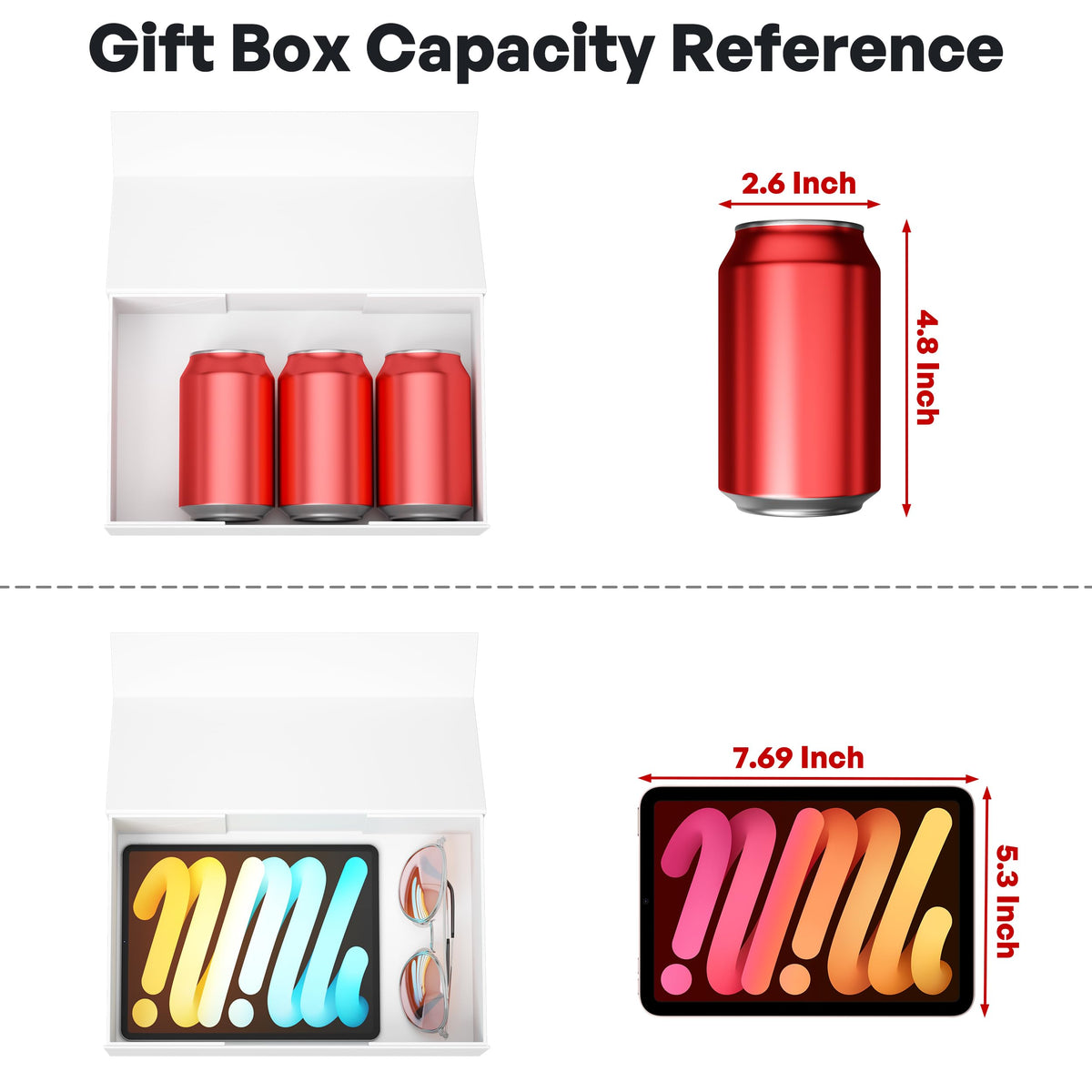 RYDDOY 9.5x6x3'' Gift Box, 5 Pack White Gift Boxes with Lids for Presents 🍁 All In One Marketplace Canada