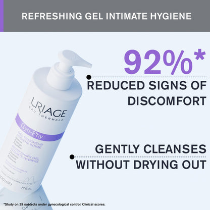 Uriage Gyn-Phy Refreshing Gel Intimate - Daily Hygiene for External Intimate Areas, Foaming Gel, Paraben-Free, Tested under Gynecological Control - 500ml Uriage