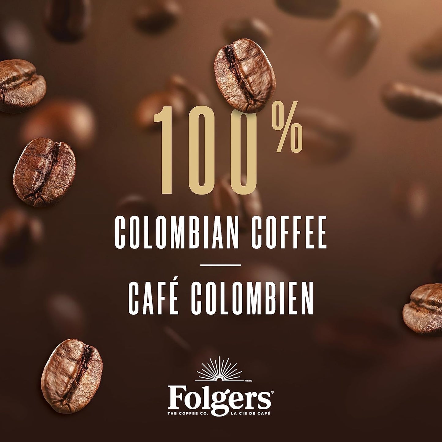 Folgers Lively Colombian Medium Roast Single-Serve Coffee Pods – 48 Count, Arabica Beans for Hot or Iced Coffee