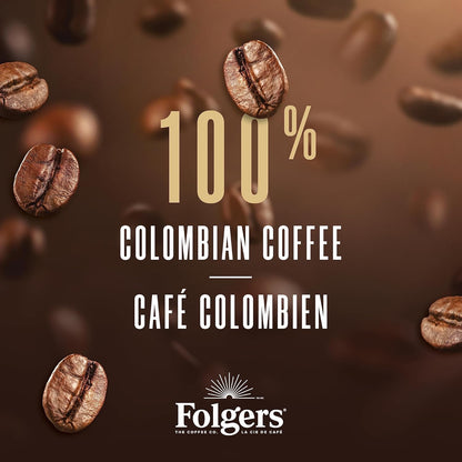 Folgers Lively Colombian Medium Roast Single-Serve Coffee Pods – 48 Count, Arabica Beans for Hot or Iced Coffee