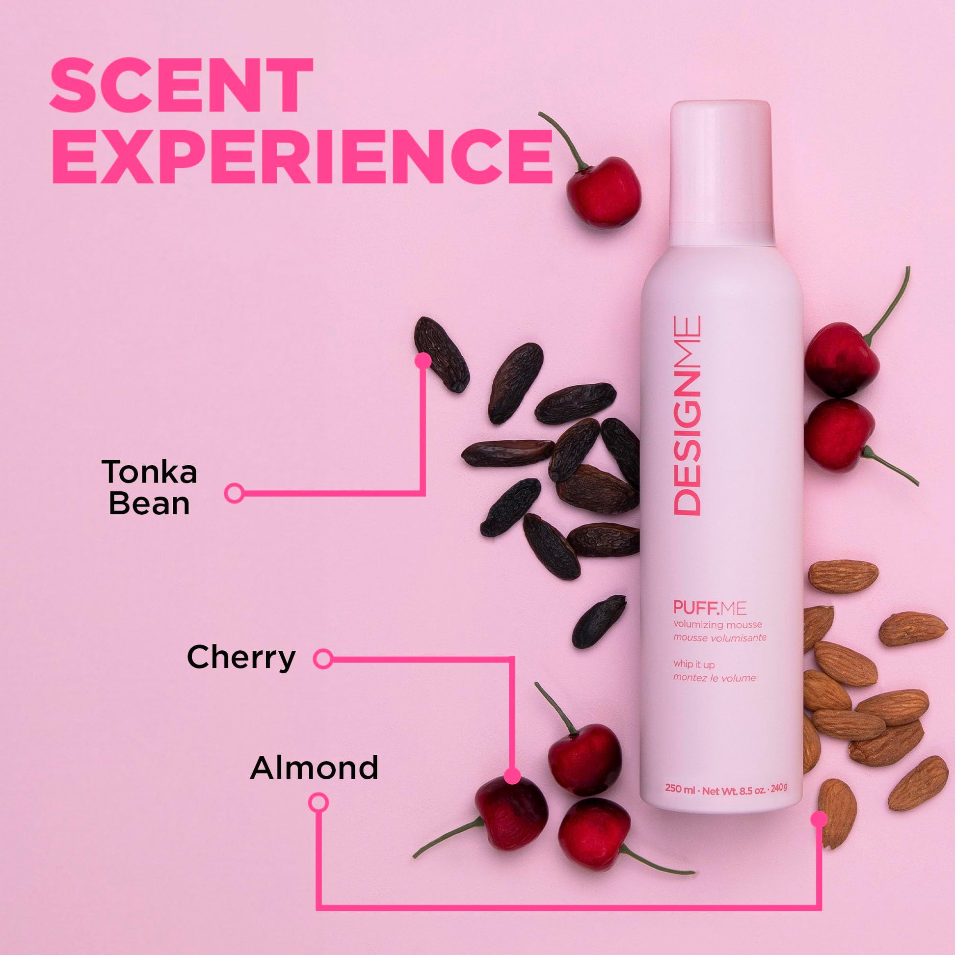 DESIGNME PUFF.ME Hair Mousse | Volumizing Mousse, Flexible Hold, Adds Body & Bounce | Heat Protection | Without Paraben, Sulfate & Alchohol | Volumizer for Fine Hair | Color Safe - Available at All In One Marketplace Canada