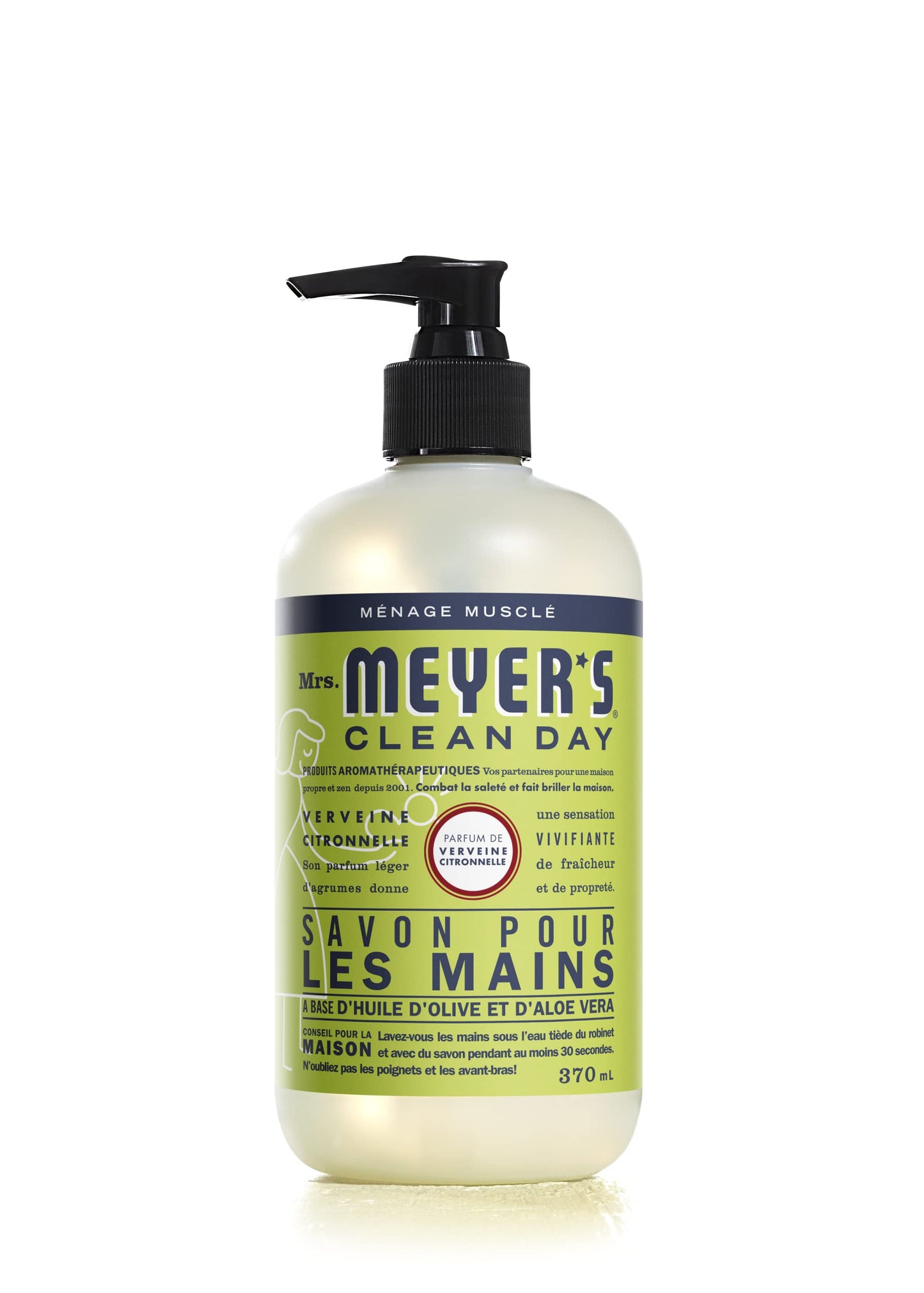 Mrs. Meyer's Clean Day Liquid Hand Soap, Cruelty Free & Biodegradable Hand Wash Formula Made with Essential Oils, Lemon Verbena Scent, 370 ml Bottles, 4 Pack MRS. MEYER'S