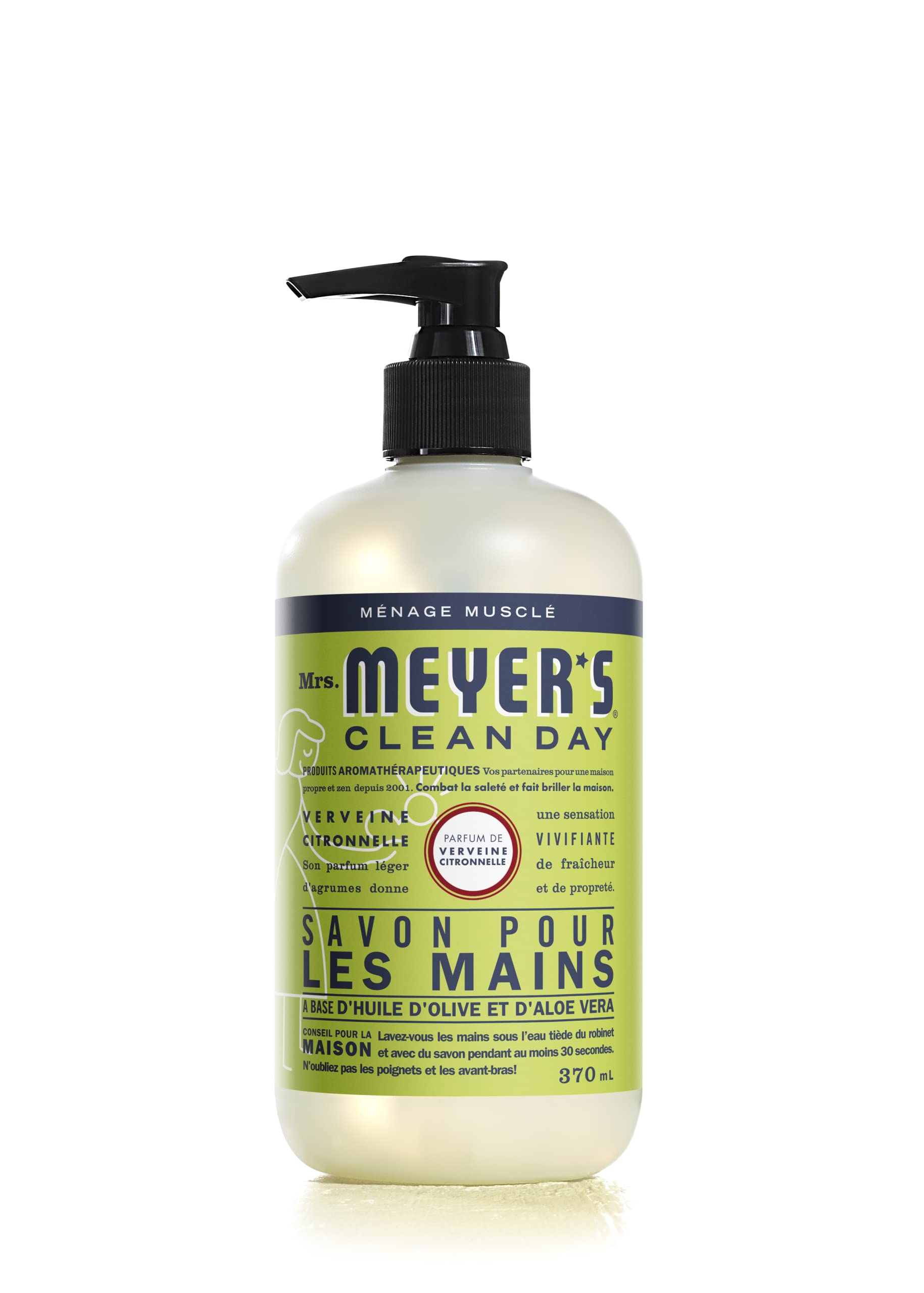 Mrs. Meyer's Clean Day Liquid Hand Soap, Cruelty Free & Biodegradable Hand Wash Formula Made with Essential Oils, Lemon Verbena Scent, 370 ml Bottles, 4 Pack MRS. MEYER'S