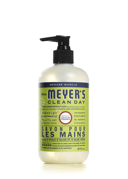 Mrs. Meyer's Clean Day Liquid Hand Soap, Cruelty Free & Biodegradable Hand Wash Formula Made with Essential Oils, Lemon Verbena Scent, 370 ml Bottles, 4 Pack MRS. MEYER'S