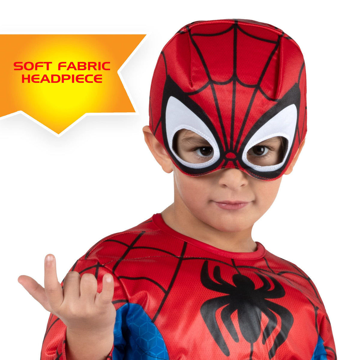 Marvel Spidey Official Toddler Deluxe Halloween Costume - Premium Quality Padded Jumpsuit and Fabric Headpiece (3T-4T)