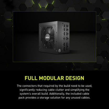 MSI MAG A750GL PCIE5, Fully Modular Compact Gaming 750W Power Supply, 80+ Gold, ATX 3.1 & PCIe 5.1 Ready, Native Dual-Color 12V-2x6 Cable, 10 Year Warranty 🍁 All In One Marketplace Canada