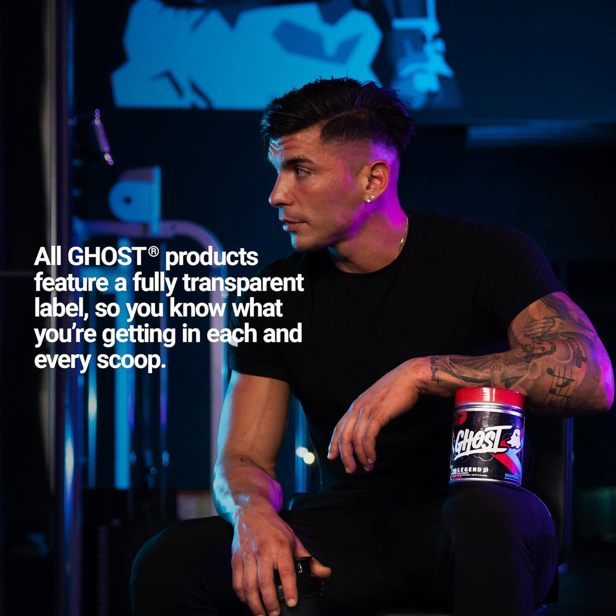 Ghost Legend All Out Pre Workout Powder | Increased Energy, Pumps, Focus | L-Citrulline, Beta Alanine, Beta Alanine Blend | Vegan, Gluten Free, Sugar Free | 40 Servings, 400g (Blue Raspberry)