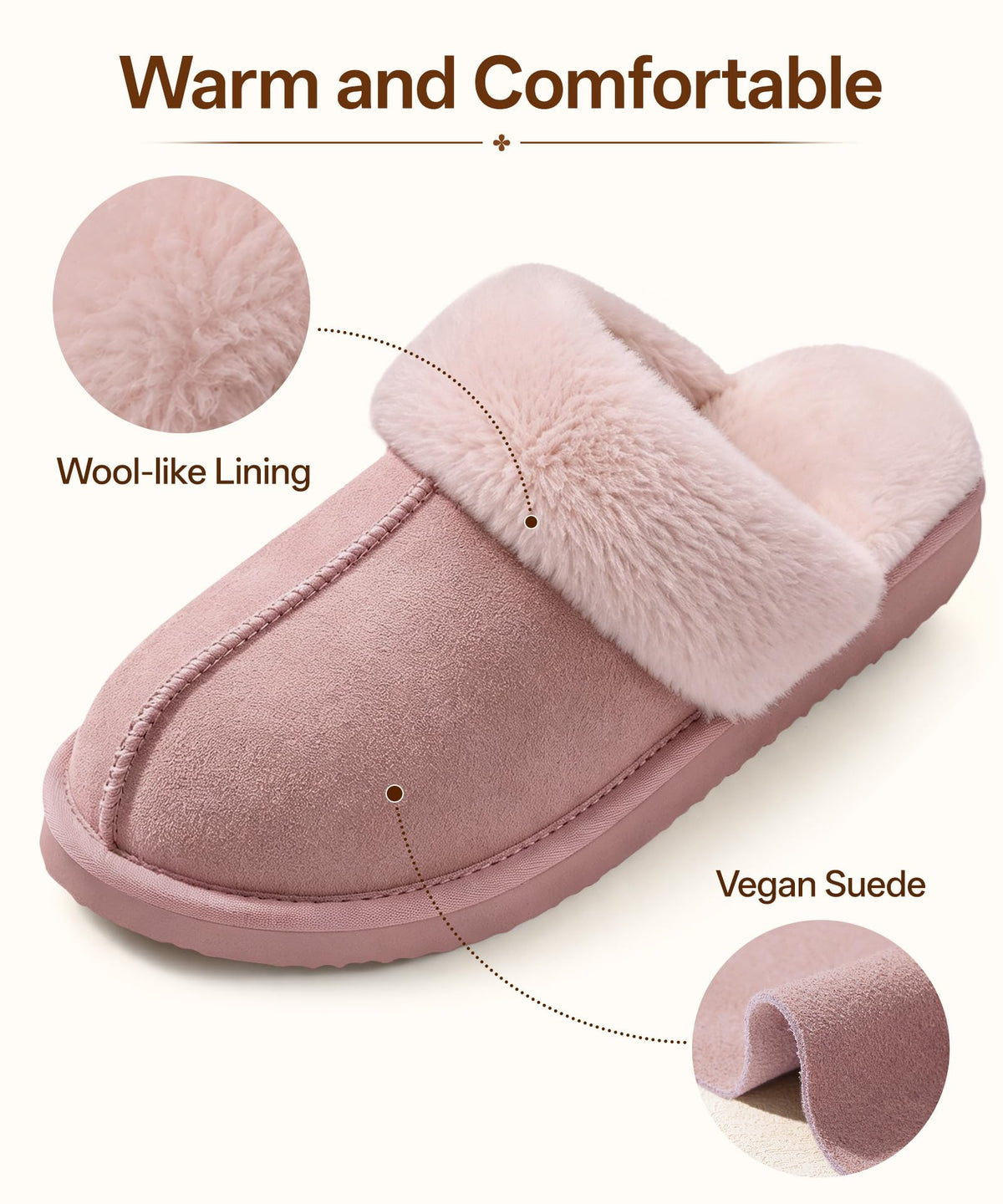 Litfun Fuzzy Memory Foam Slippers for Women Indoor Outdoor House Shoes 🍁 All In One Marketplace Canada