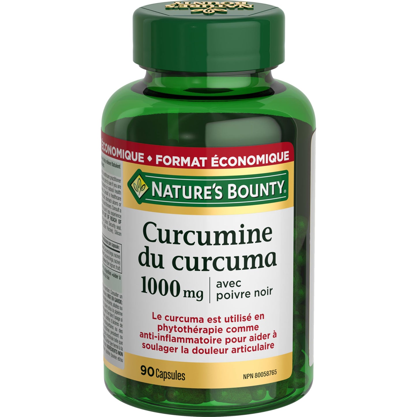 NATURE'S BOUNTY Turmeric Curcumin Plus Black Pepper, 1000 mg, Anti-inflammatory, Capsules, 108.9 g - Available at All In One Marketplace Canada