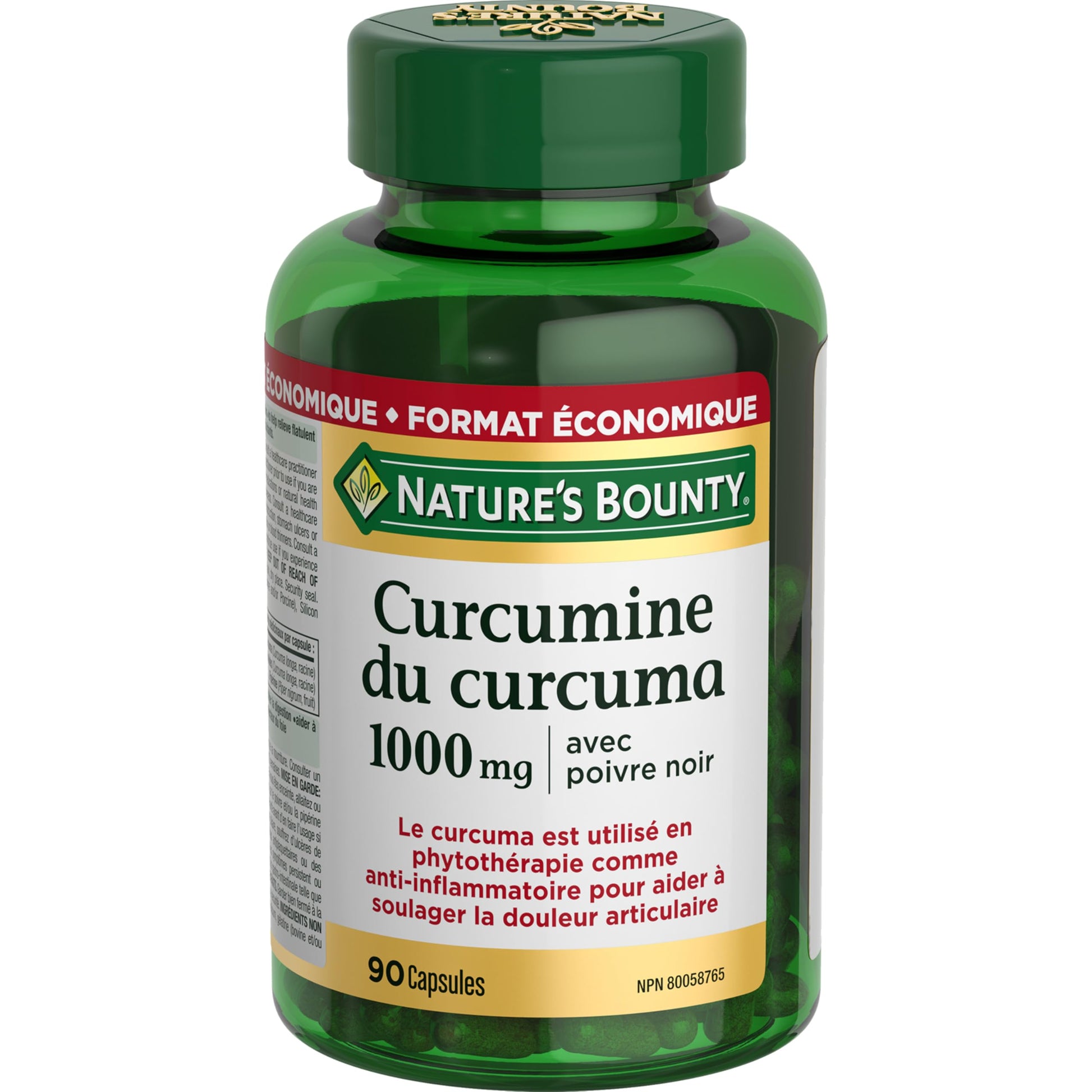 NATURE'S BOUNTY Turmeric Curcumin Plus Black Pepper, 1000 mg, Anti-inflammatory, Capsules, 108.9 g - Available at All In One Marketplace Canada