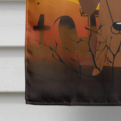 Caroline's Treasures BB4396CHF Halloween Dachshund Red Brown Canvas House Size Flag, Large, Multicolor