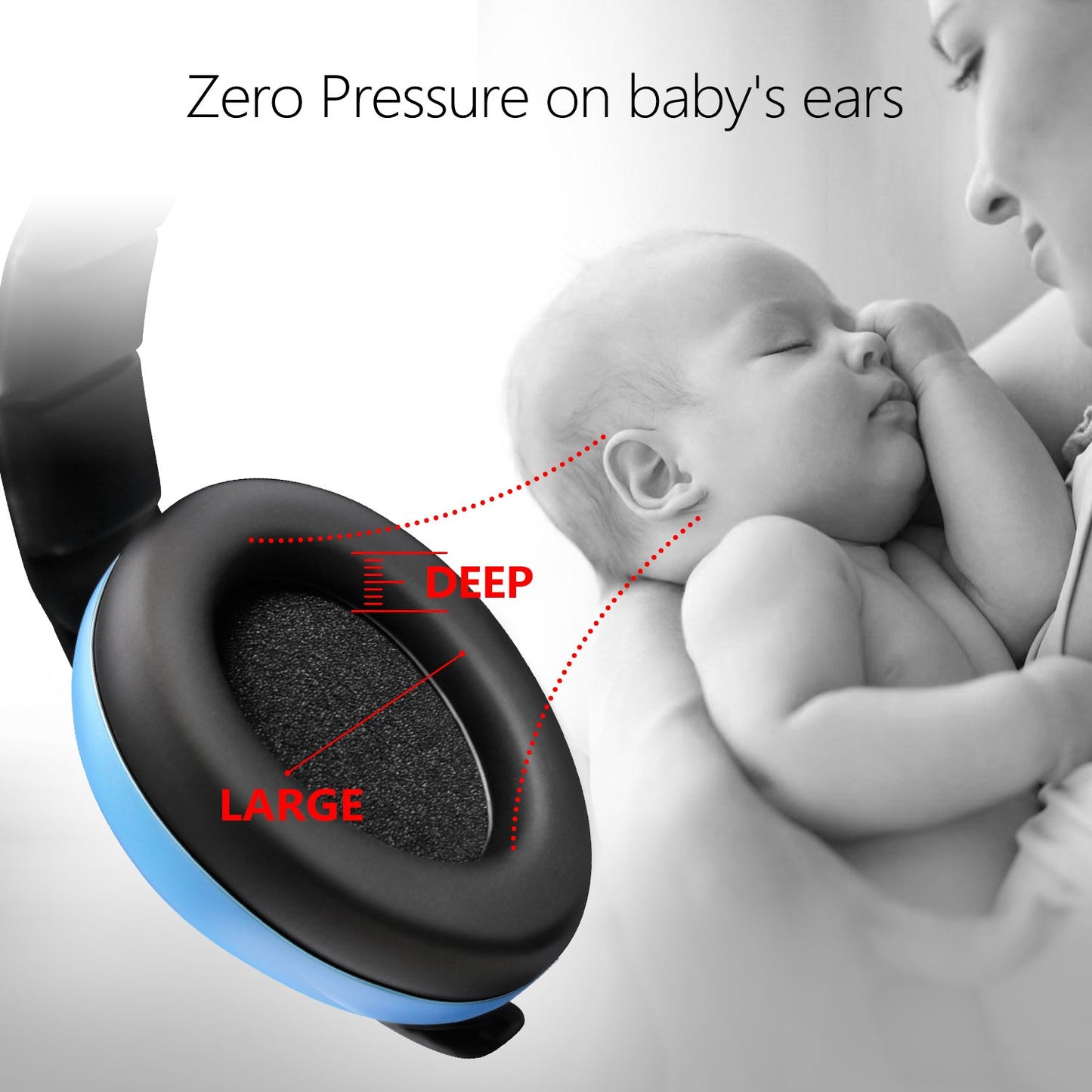 BBTKCARE Baby Ear Protection Noise Cancelling HeadPhones for Babies for 3 Months to 3 Years (Blue)