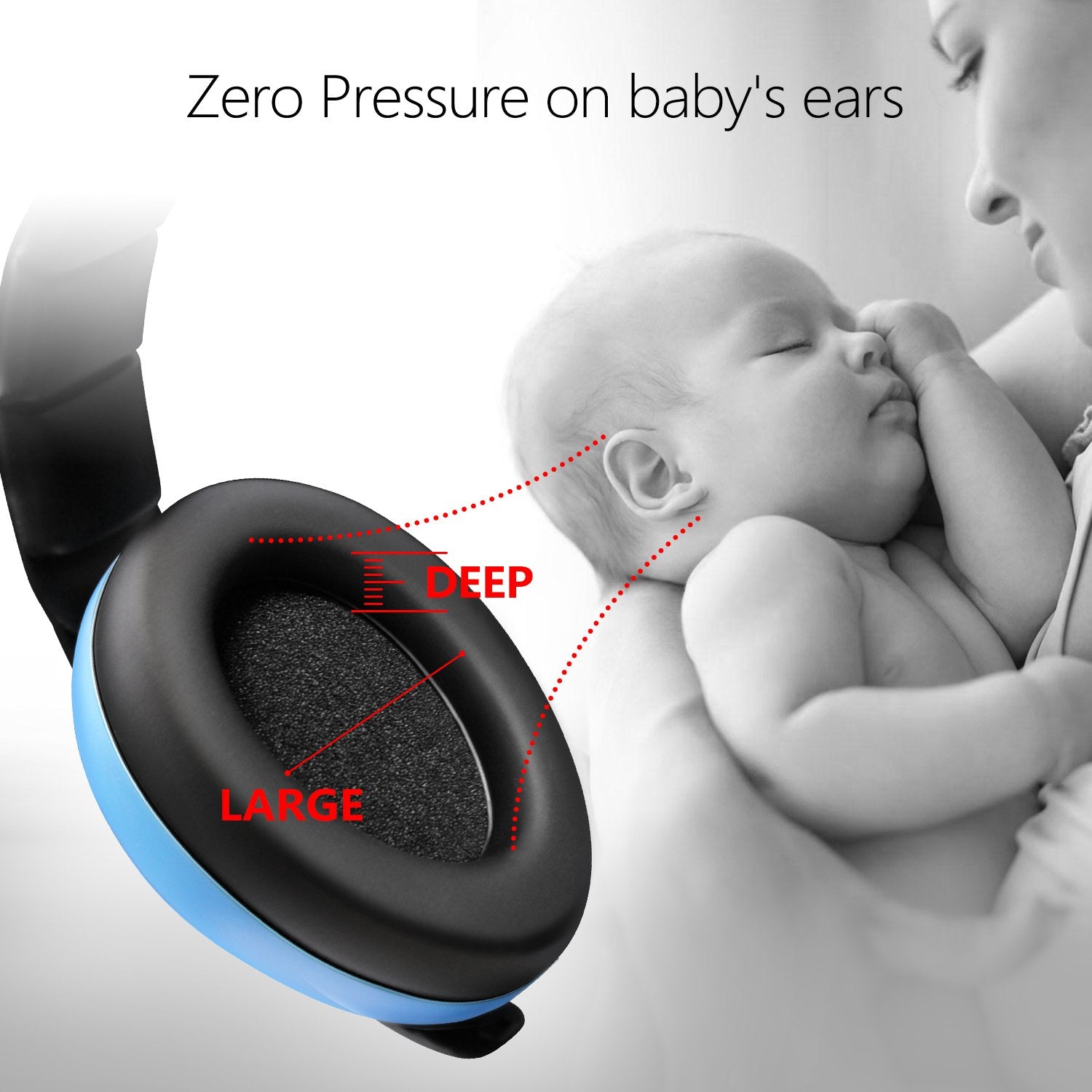 BBTKCARE Baby Ear Protection Noise Cancelling HeadPhones for Babies for 3 Months to 3 Years (Blue)