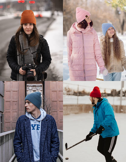 Wmcaps Winter Beanie Toque Knit Hat Gifts for Men Women Orange 🍁 All In One Marketplace Canada