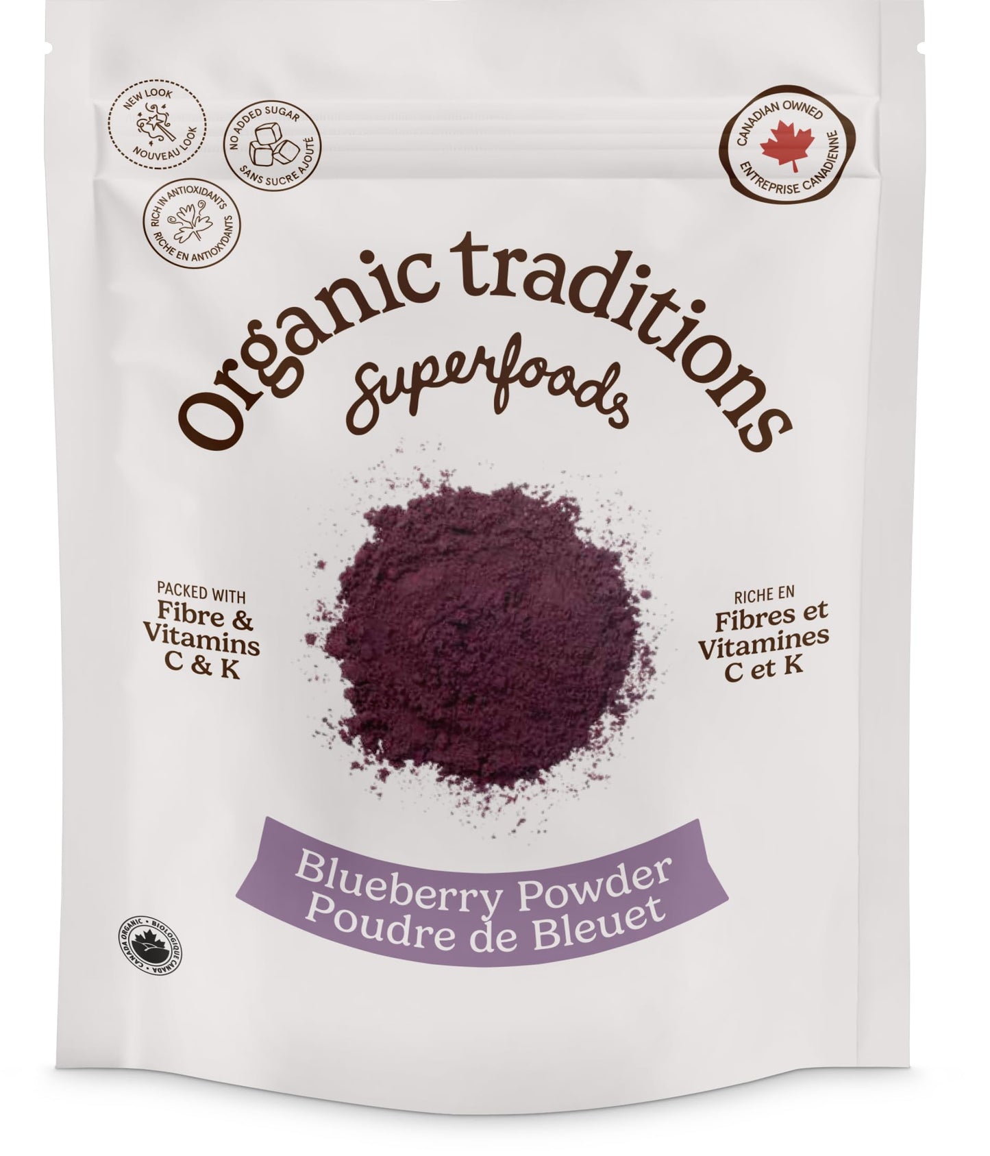 Organic Traditions Blueberry Powder - Canadian Organic Berries, 3.5oz (100g)