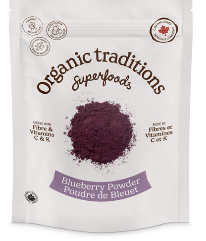 Organic Traditions Blueberry Powder - Canadian Organic Berries, 3.5oz (100g)
