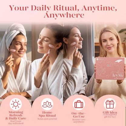 BAIMEI IcyMe Rose Quartz Roller & Gua Sha Set, Cooling Face Roller for Depuffing & Lymphatic Massage, Sculpting Tool for Face, Eyes & Neck, Smooth Skincare Gift for Women and Men - Available at All In One Marketplace Canada