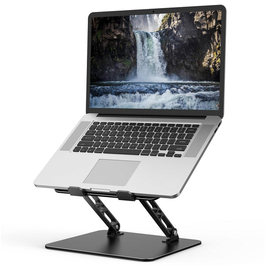 Gogoonike Adjustable Laptop Stand for Desk, Metal Foldable Laptop Riser, Portable Laptop Holder, Ventilated Cooling Computer Notebook Stand Compatible with 10-15.6” Laptops - Available at All In One Marketplace Canada