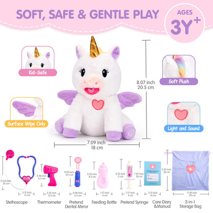 hahaland Doctor Kit for Kids Talking Unicorn Pretend Play Toy for Girls 3 6 🍁 All In One Marketplace Canada