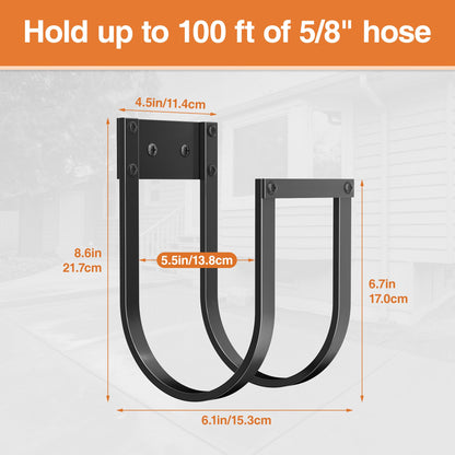 Garden Hose Holder Wall Mount - Heavy Duty Metal Water Hose Hanger for Outside, Durable Hose Hook for Garden, Garage, or Yard Storage - Available at All In One Marketplace Canada