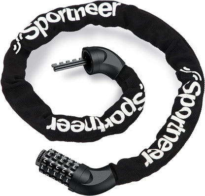 Bike Lock, 5-Digit Resettable Combination Bicycle Lock, Heavy Duty Anti-Theft Bike Chain Locks for Road Bike Mountain Bikes Cycling Locks