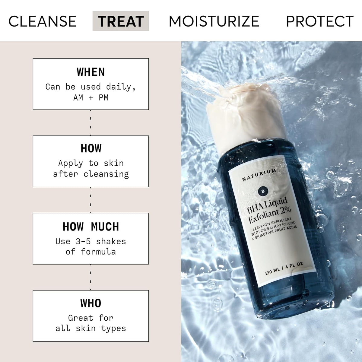 Naturium BHA Liquid Exfoliant 2%, with Salicylic Acid, 120 ml / 4.0 fl oz