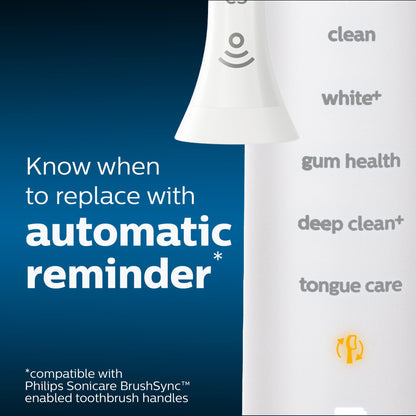 Philips Sonicare DiamondClean Electric Toothbrush Heads, Motorized Sonicare Toothbrush Heads, BrushSync Technology, Brush Head Pack (2 Heads), White, HX6062/65 Philips Sonicare