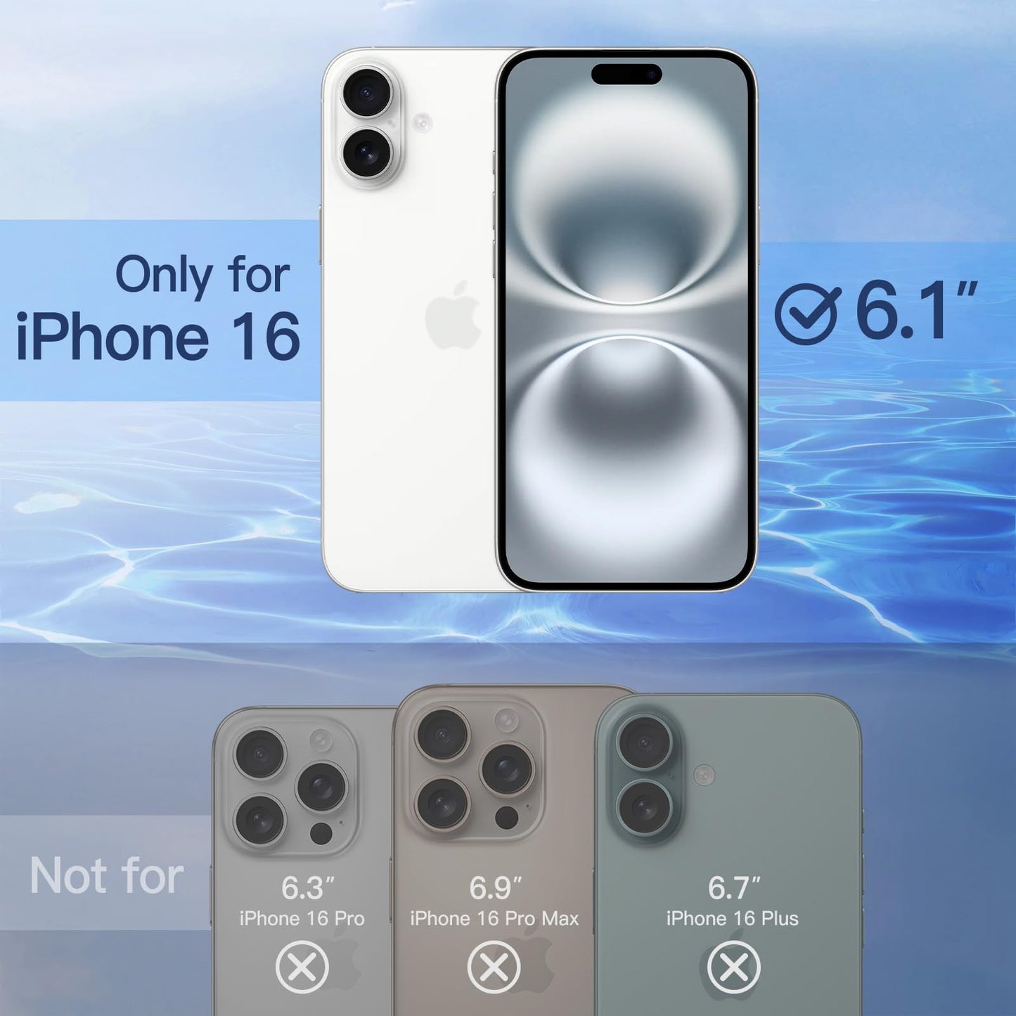 JETech Privacy Screen Protector for iPhone 16 6.1-Inch, Anti-Spy Tempered Glass Film with Easy Installation Tool, 2-Pack - Available at All In One Marketplace Canada