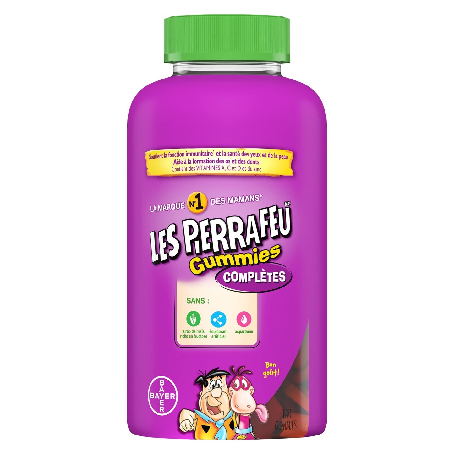 FLINTSTONES Complete Kids Multivitamin Gummies - Multivitamins for Kids, Kids Multivitamin Gummy Helps Maintain Good Health, Free of Artificial Sweeteners, Free of Aspartame, Free of Synthetic FD&C Dyes, 180 Gummies - Available at All In One Marketplace Canada