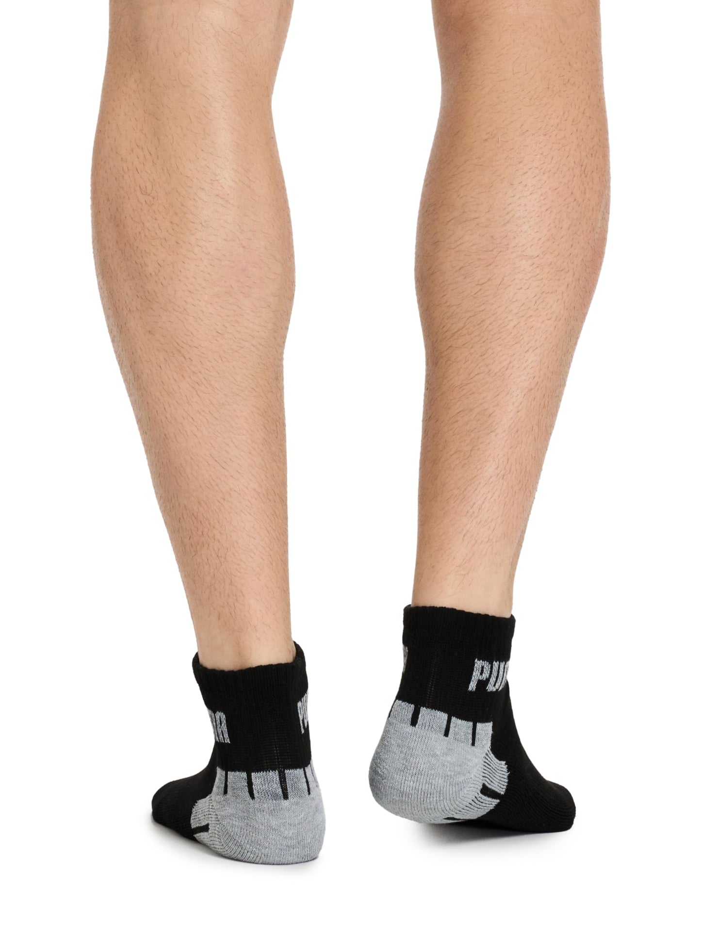 PUMA Men's 8 Pack Athletic Cushioned Quarter Crew Socks, Black/Grey, 10-13 PUMA