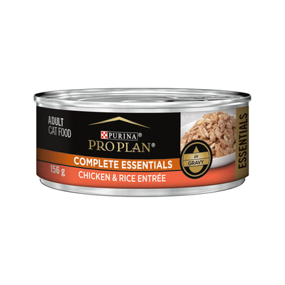 Purina Pro Plan Complete Essentials Wet Cat Food, Chicken & Rice Entree in Gravy - 156 g Can (24 Pack) 🍁 All In One Marketplace Canada Pro Plan