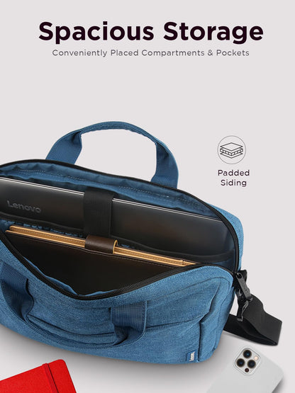 Lenovo Laptop Carrying Case T210, fits for 15.6-Inch Laptop and Tablet, Sleek Design, Durable and Water-Repellent Fabric, Business Casual or School, GX40Q17230 Casual Toploader - Blue