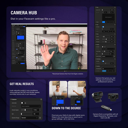 Elgato Facecam 4K, 4K60 Studio Webcam, DSLR-Like Control