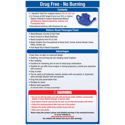NeilMed Nasaflo Neti Pot, 50 Count (Packaging may vary)