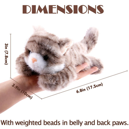 Niceup 3pcs Kitten Stuffed Animal, 7in Small Plush Kitty Cat with Sensory Beans, Pet Adoption Party Favors Black Orange Grey Cat Stuffy Toys for Kids Gift Halloween Décor Christmas Stock Stuffers 🍁 All In One Marketplace Canada