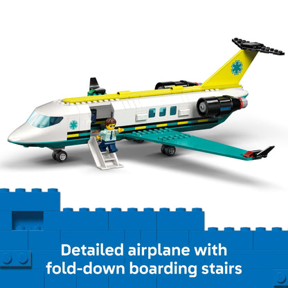 LEGO City Emergency Air Ambulance Airplane Building Toy for Kids - Pretend Play Rescue Airplane Model for Boys & Girls, Ages 6+ - Building Blocks W/Hero Minifigures - Gift Idea for Birthdays - 60465 🍁 All In One Marketplace Canada