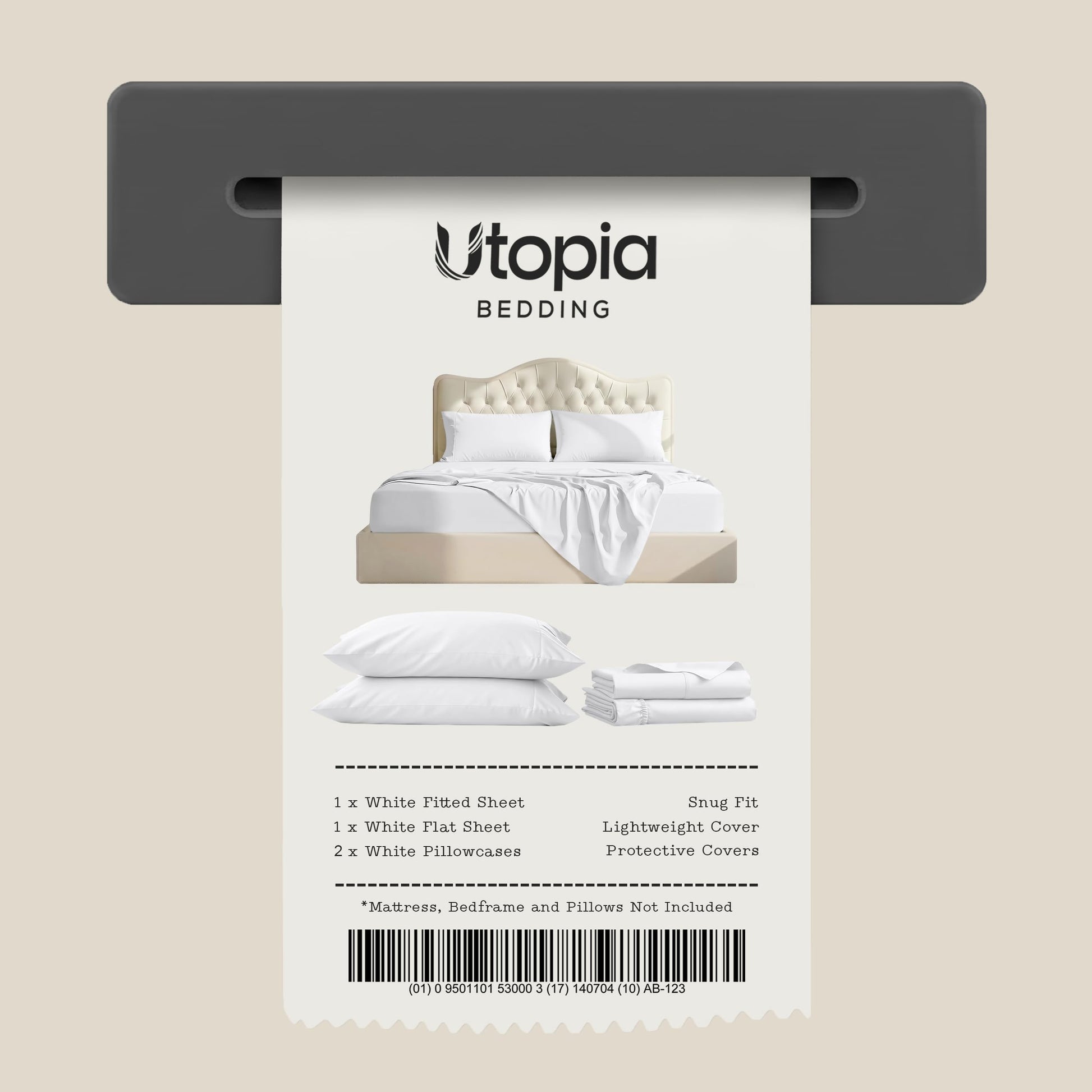 Utopia Bedding King Bed Sheets - 4 Piece King Size Cooling Sheet Set - Hotel Luxury Soft Breathable Microfiber, Oeko-TEX, Deep Pocket Easy Fit & Care, Fade & Wrinkle Resistant, White